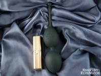 Fifty Shades of Grey Delicious Pleasure Silicone Ben Wa Balls Standard lipstick case for scale